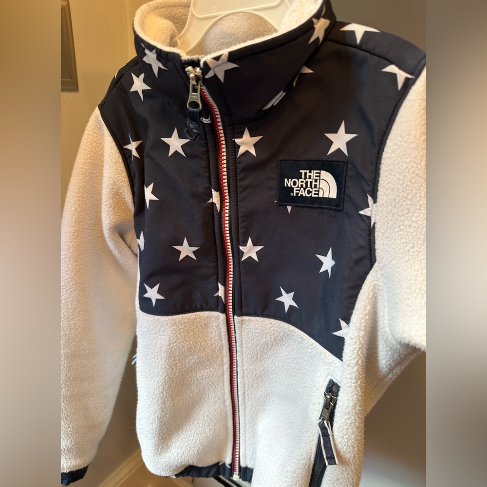 Girls North Face Denali Jacket with matching hat
